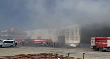 Şanlıurfa'da bir geri dönüşüm fabrikasında yangın çıktı.