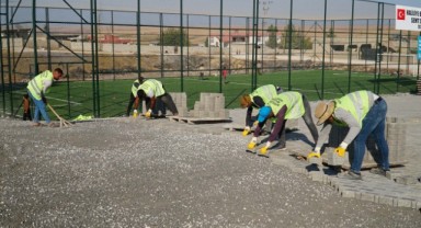 Haliliye'de kilitli beton parke çalışmaları sürüyor (video)