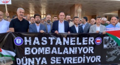 Şanlıurfa'daki Sağlık çalışanları İsrail; Filistin'de savaş suçu işliyor (video)