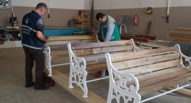 Haliliye belediyesi ile üretilen banklar hizmete sunuluyor (video)