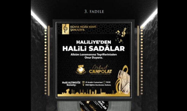 Haliliye’den Halili Sadâlar” Albüm Tanıtımına Davet